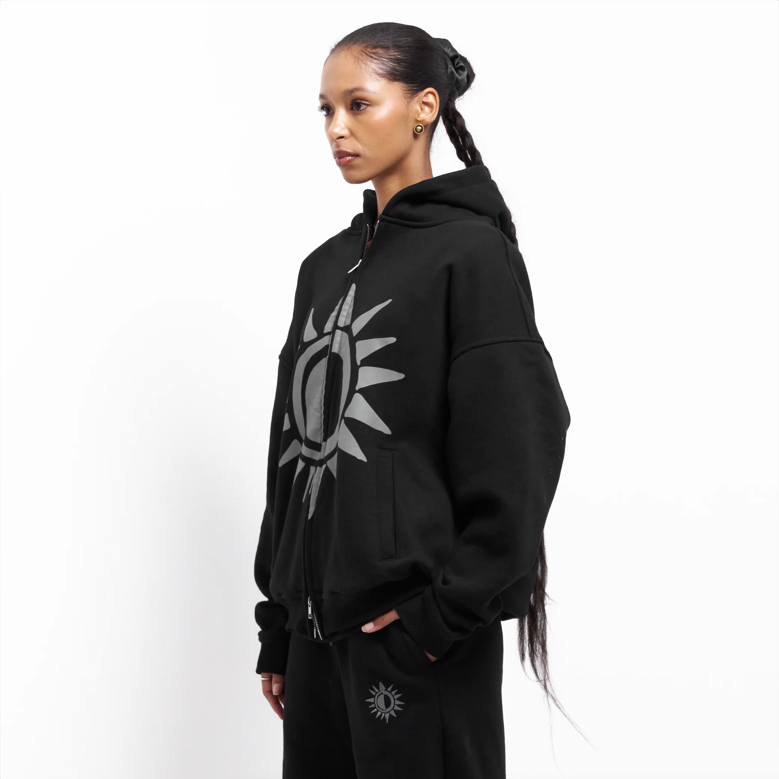 Rising Sun Double Zipper Zip Hoodie - SN3 Studio