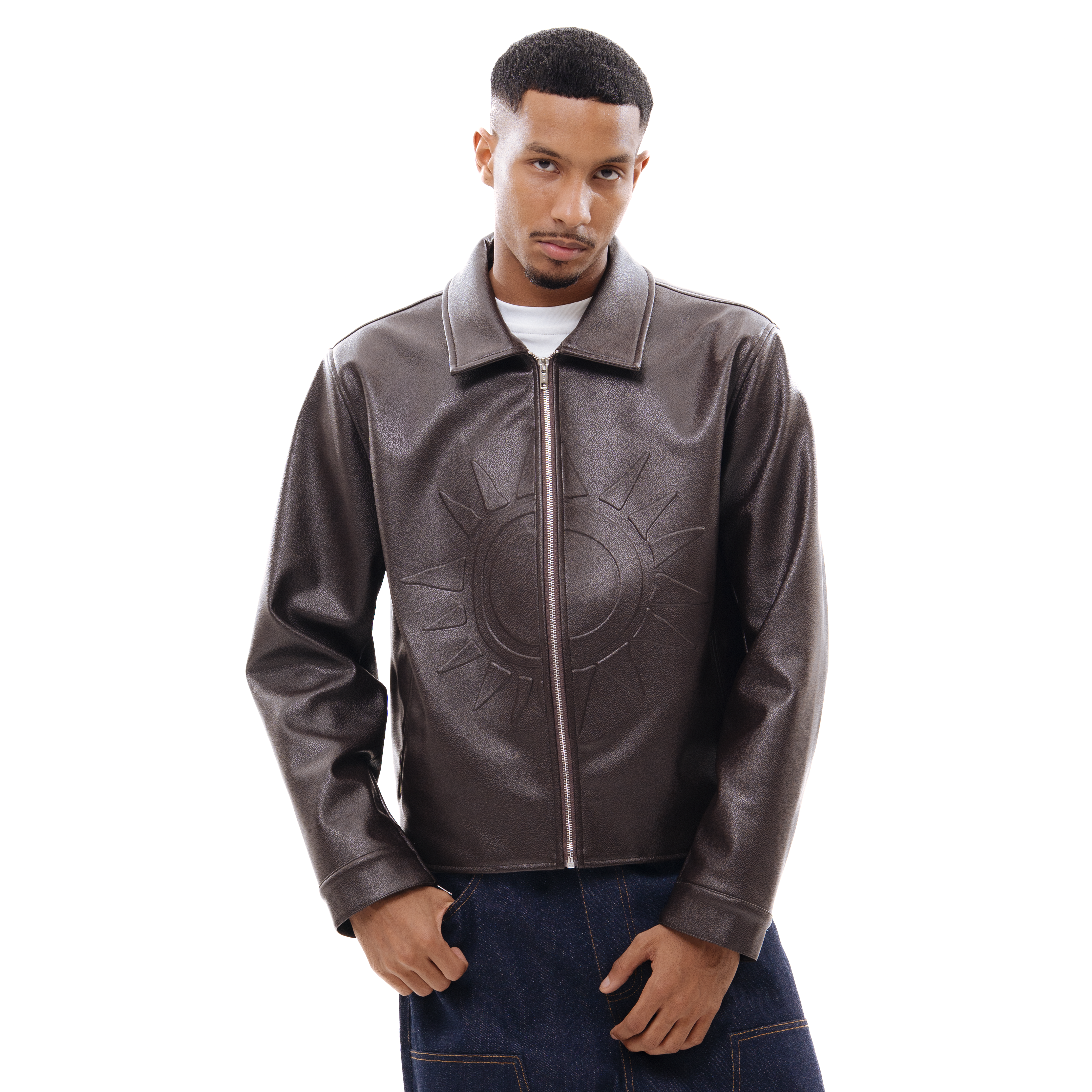 Brown Sun Logo Jacket - SN3 Studio