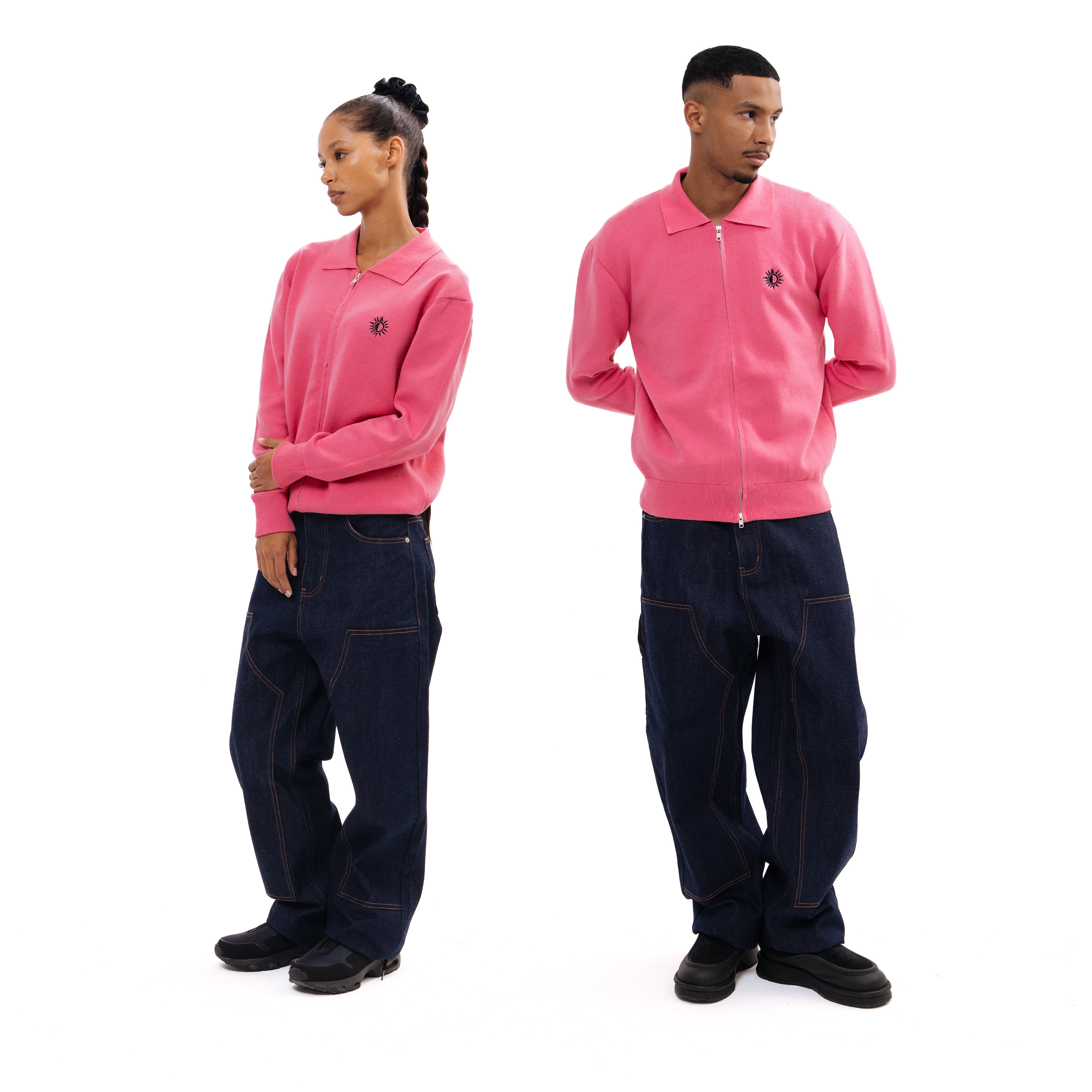 SN3 Classic Zip Polo – Pink - SN3 Studio