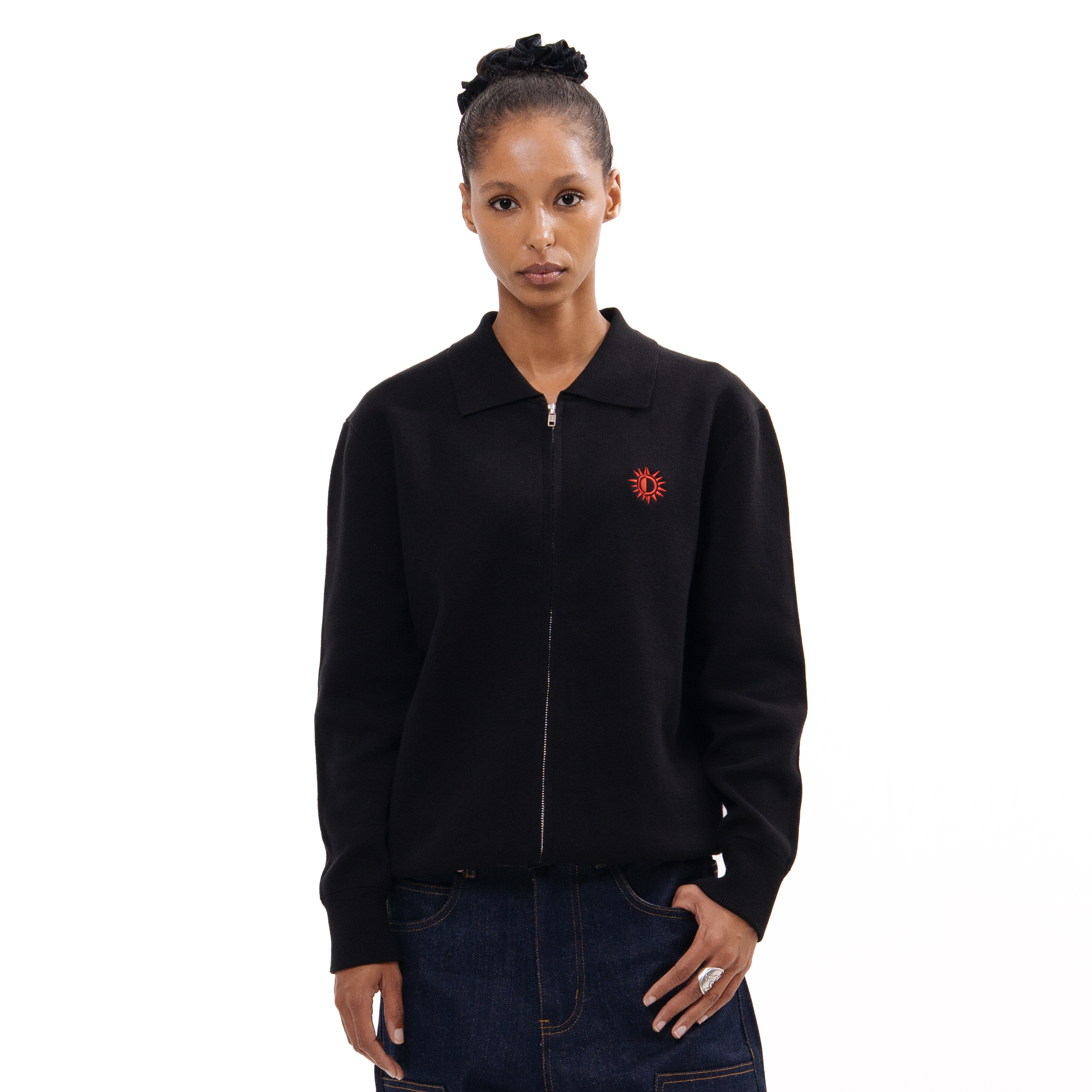 SN3 Classic Zip Polo – Black - SN3 Studio