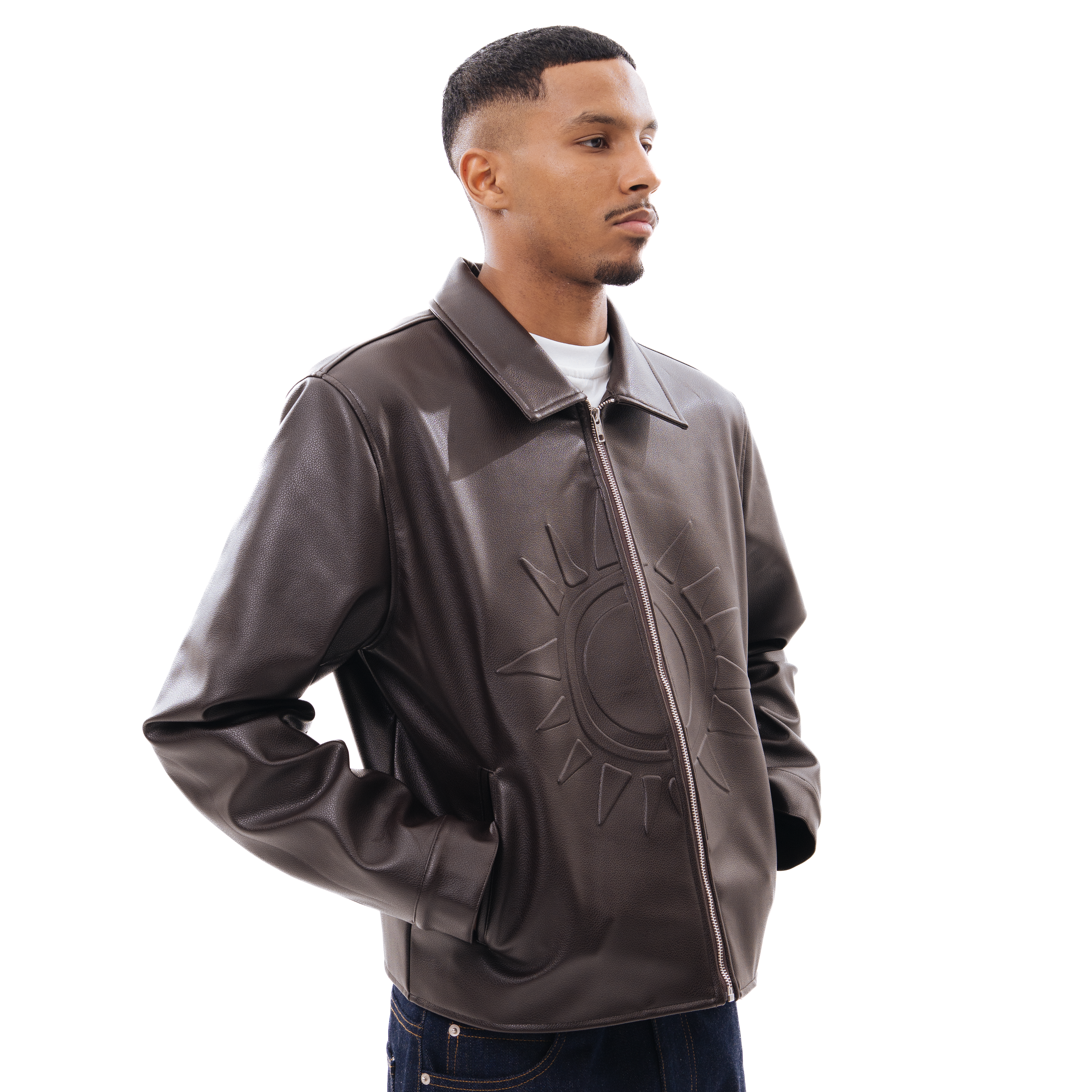 Brown Sun Logo Jacket - SN3 Studio